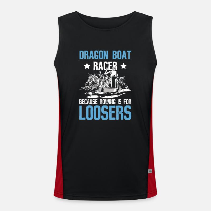 Drachenboot Und Drachenbootmannschaft - Men's Functional Contrast Tank Top  - black/red