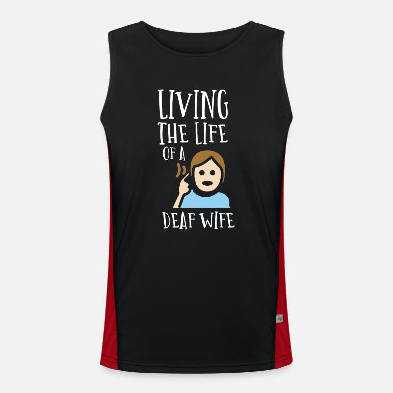 Deaf pride, hearing, disabled, deafness - Men's Functional Contrast Tank Top - black/red