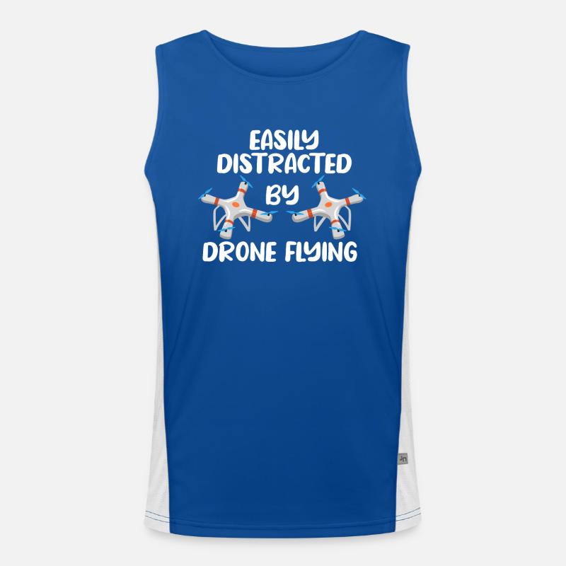 Drone flying, drones, drones, model aircraft Men's Functional Contrast Tank Top 