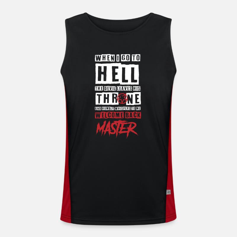 Hell and Master, Funny - Men's Functional Contrast Tank Top  - black/red