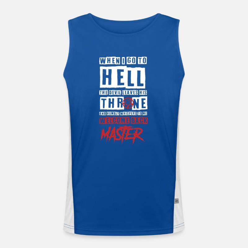 Hell and Master, Funny Men's Functional Contrast Tank Top 