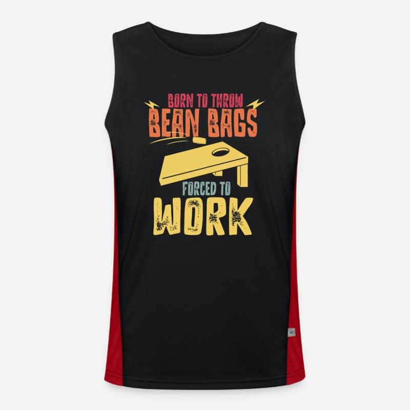 Cornhole, Cornhole, Cornhole-Spieler Funktionelles Kontrast-Tank Top für Männer 