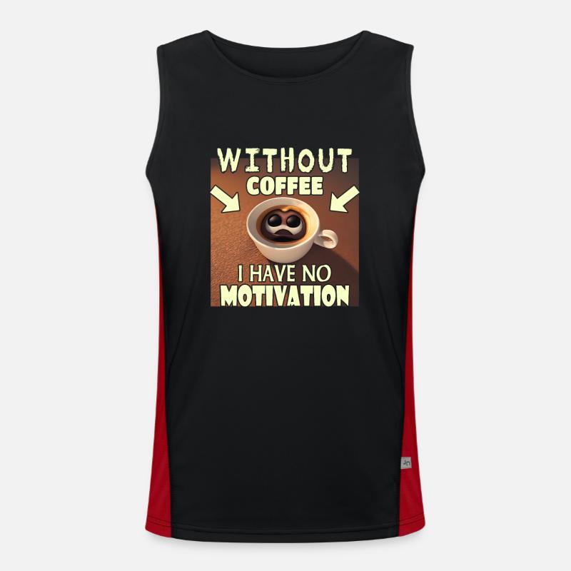 No motivation without coffee Men's Functional Contrast Tank Top 