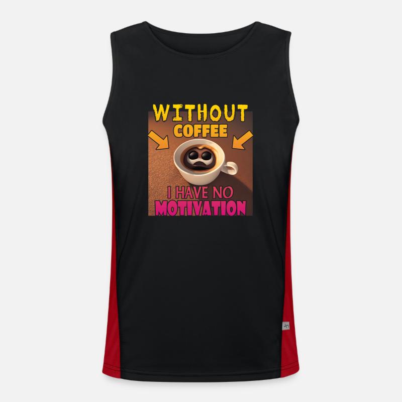 No motivation without coffee Men's Functional Contrast Tank Top 