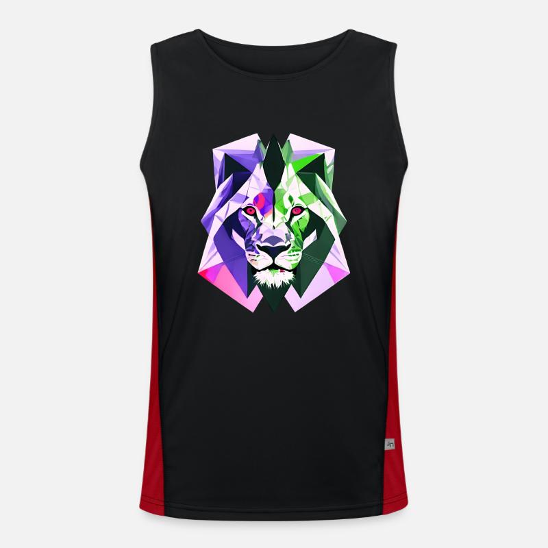 Lion polygonal Débardeur respirant contrasté Homme 