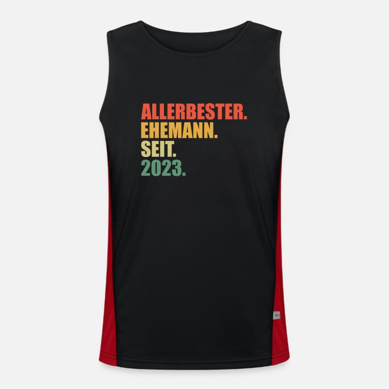 bester Ehemann seit 2023 1.Hochzeitstag Funktionelles Kontrast-Tank Top für Männer 