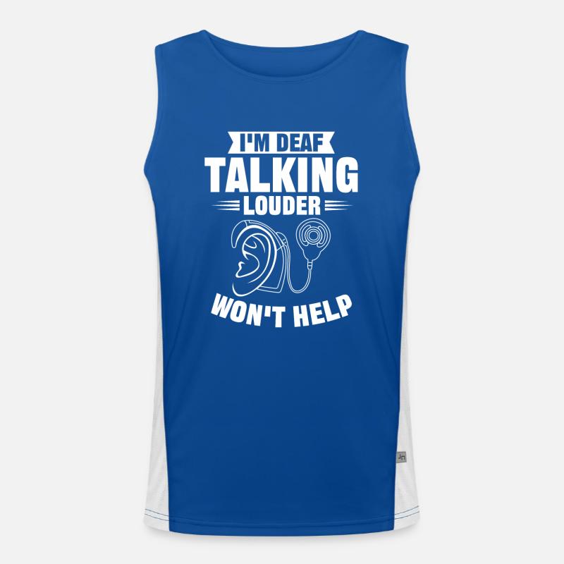 Deaf Pride, audiologist, finger spelling Men's Functional Contrast Tank Top 