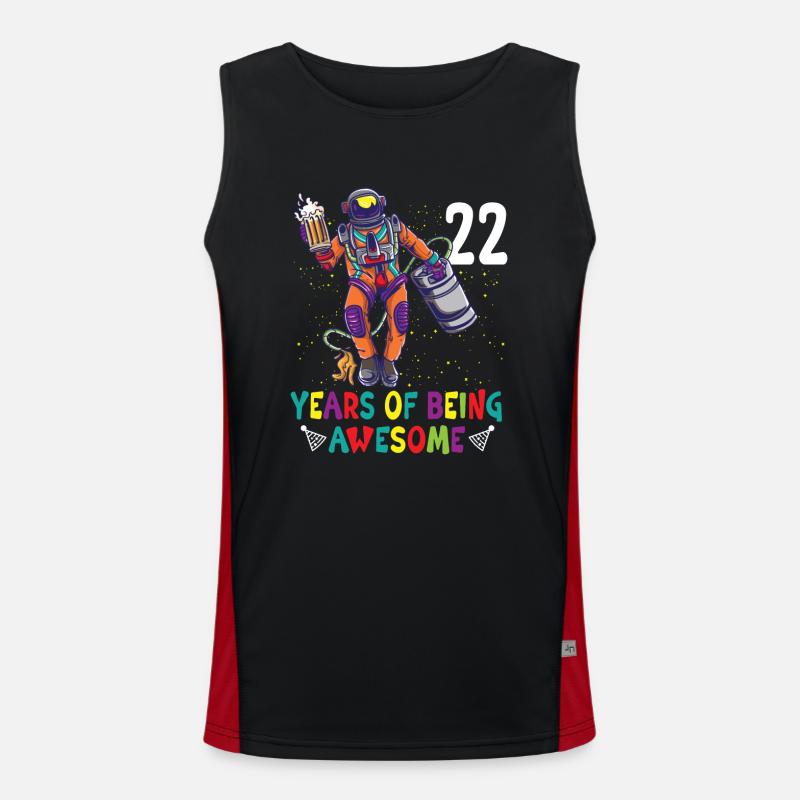 22th Birthday Astronaut Astronomy Solar System Funktionelles Kontrast-Tank Top für Männer 