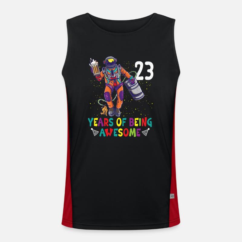 23th Birthday Astronaut Astronomy Solar System Funktionelles Kontrast-Tank Top für Männer 