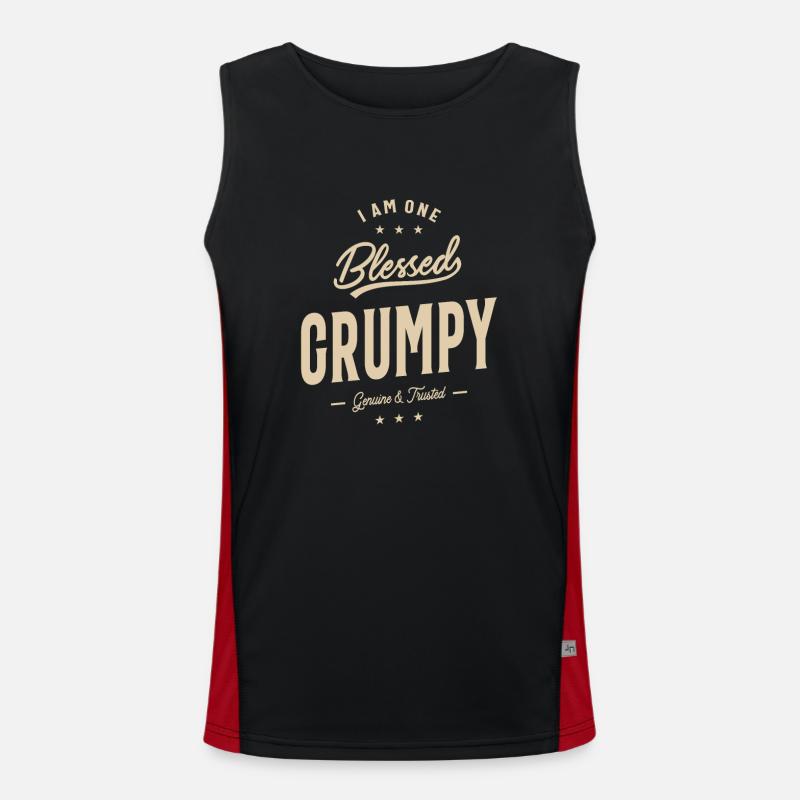 I Am One B Grumpy Funny Men's Functional Contrast Tank Top 