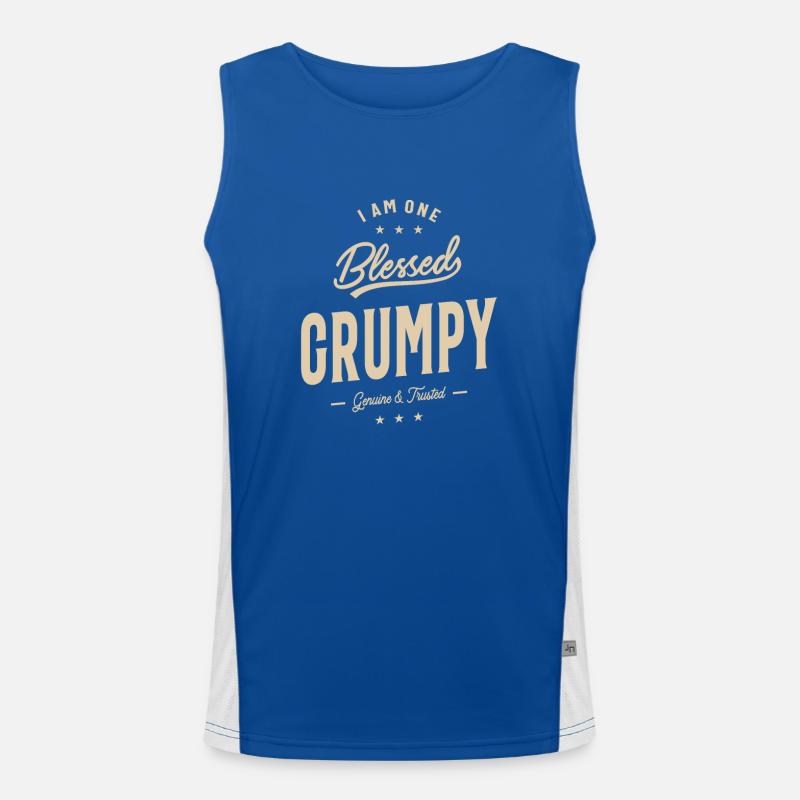 I Am One B Grumpy Funny Men's Functional Contrast Tank Top 