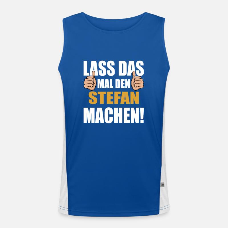 Lass das mal den Stefan machen Funktionelles Kontrast-Tank Top für Männer 