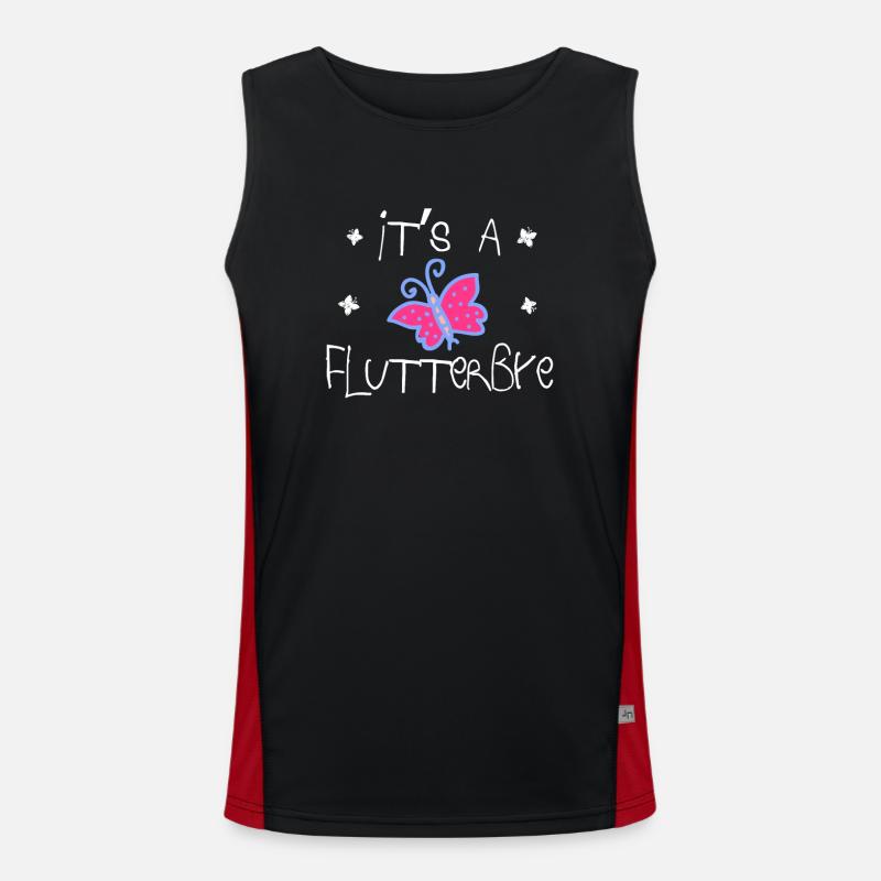 it's a flutterbye| Butterfly - Men's Functional Contrast Tank Top  - black/red