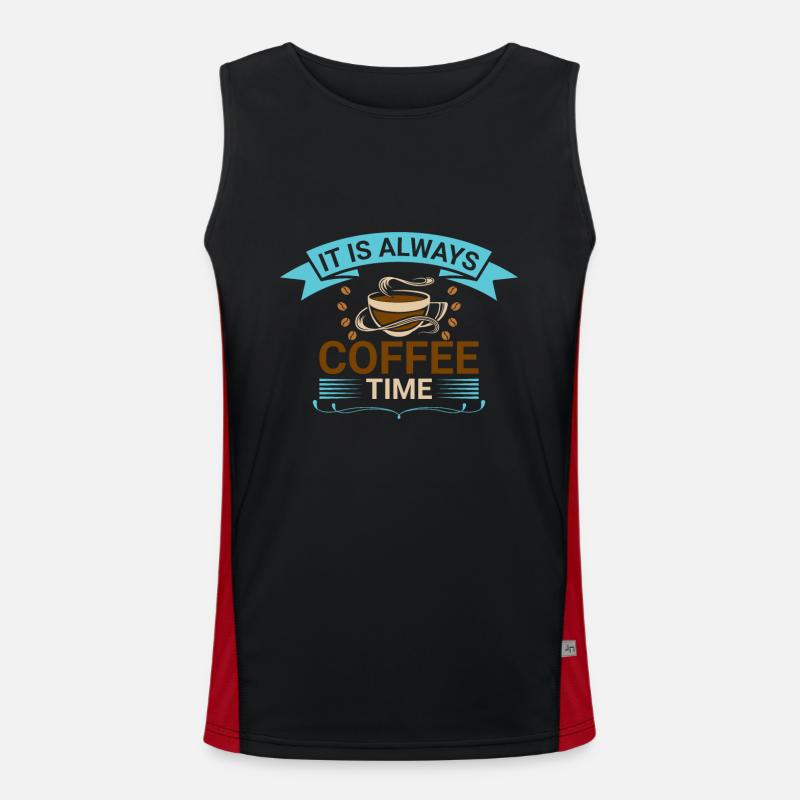 Es Ist Immer Kaffeezeit Funktionelles Kontrast-Tank Top für Männer 