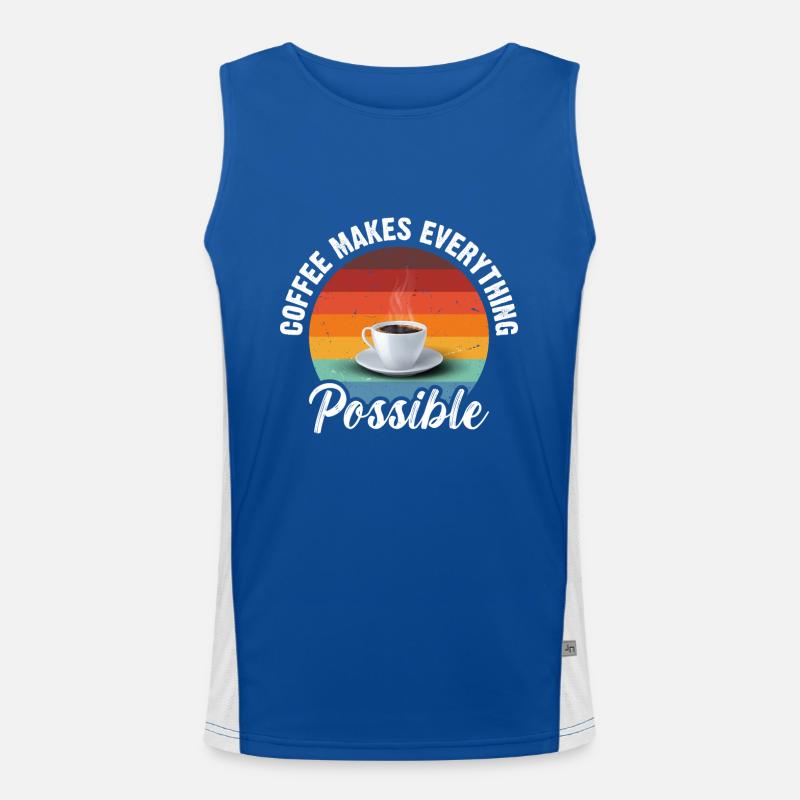 Coffee makes everything possible Men's Functional Contrast Tank Top 
