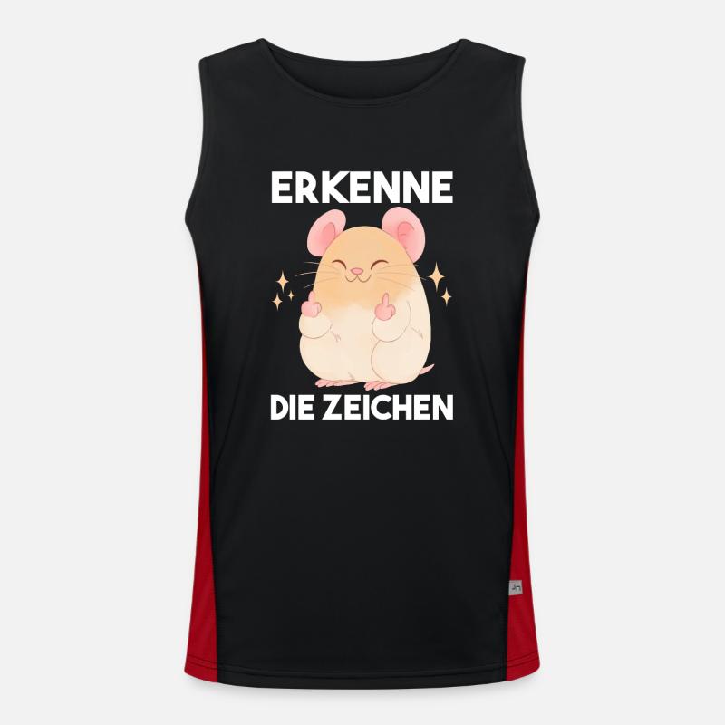 Erkenne Die Zeichen Hamster Funktionelles Kontrast-Tank Top für Männer 