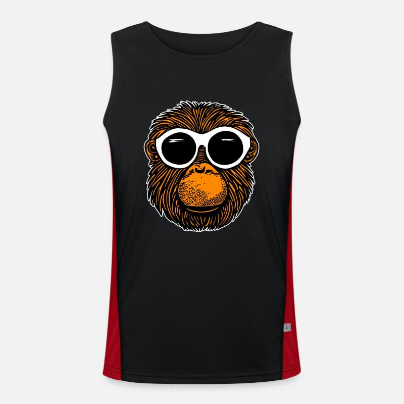 Affe mit Sonnenbrille Funktionelles Kontrast-Tank Top für Männer 