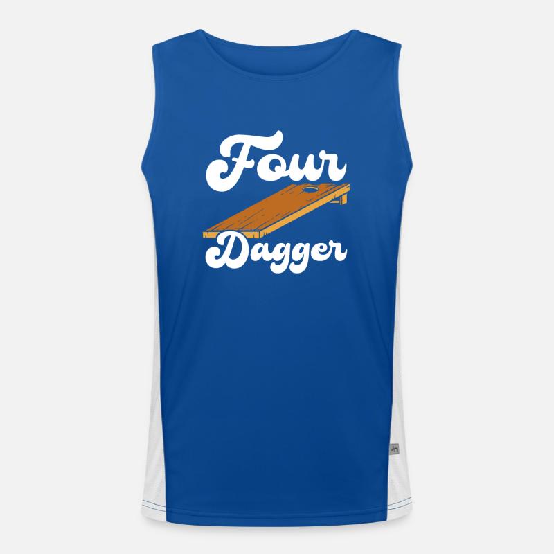 Cornhole Mit Vier Dolchen Funktionelles Kontrast-Tank Top für Männer 