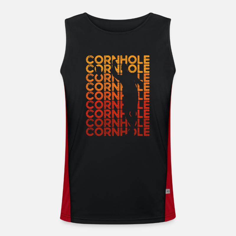 Sunset Cornhole player Men's Functional Contrast Tank Top 