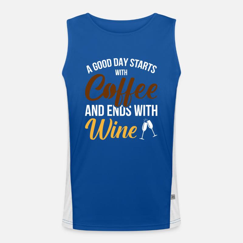 A good day starts with coffee Men's Functional Contrast Tank Top 