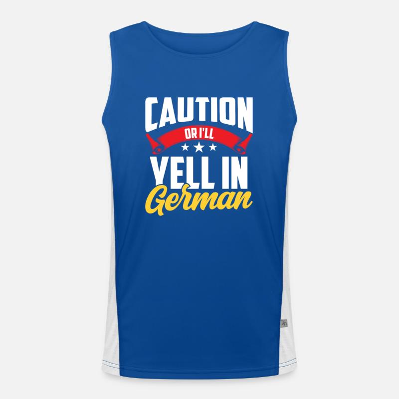 Vorsicht Oder Ich Schreie Auf Deutsch Deutschland Funktionelles Kontrast-Tank Top für Männer 