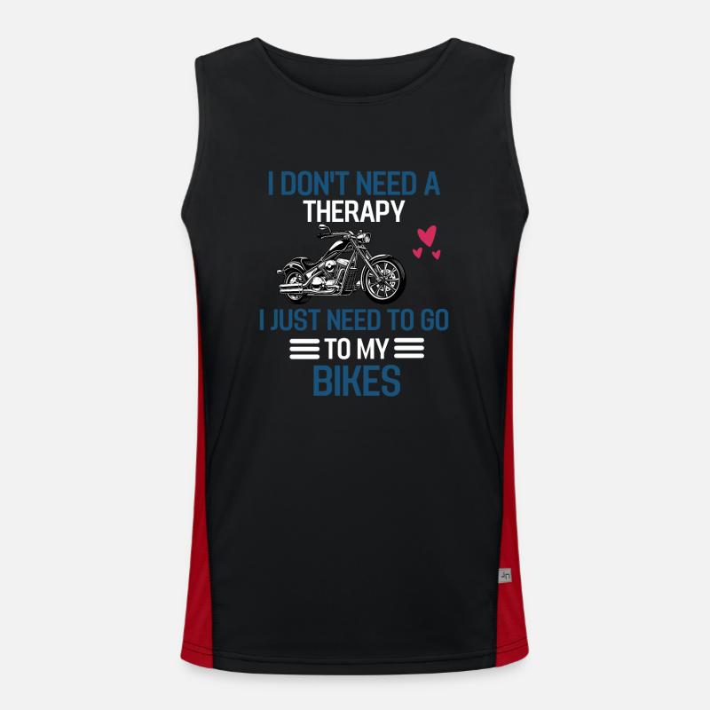 Biker Therapy Motorcycle Gift Motorcyclist Men's Functional Contrast Tank Top 