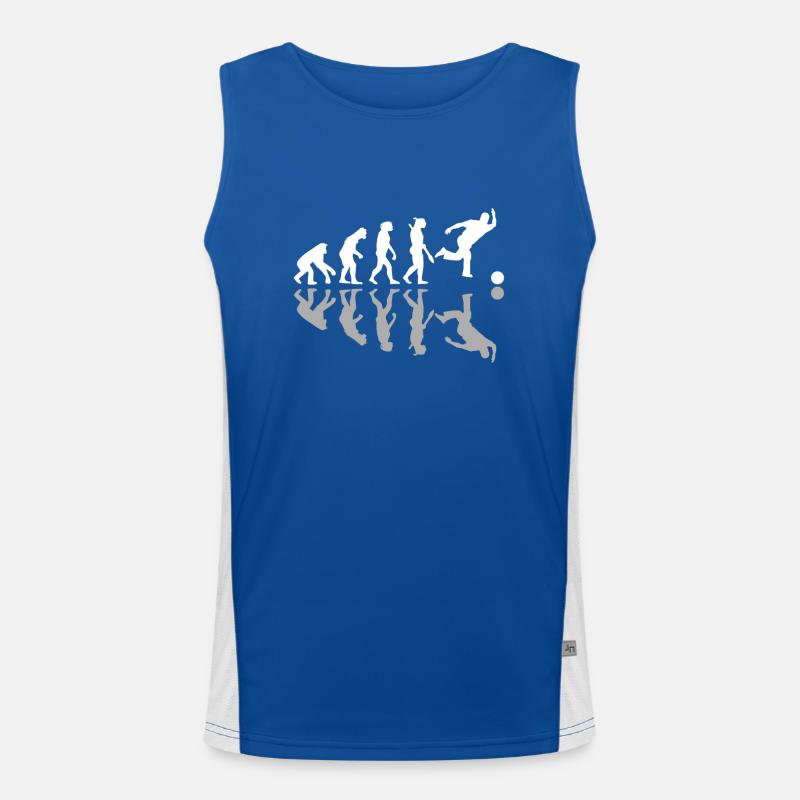 Human Evolution Bowling Bowler Pins Strike Funktionelles Kontrast-Tank Top für Männer 