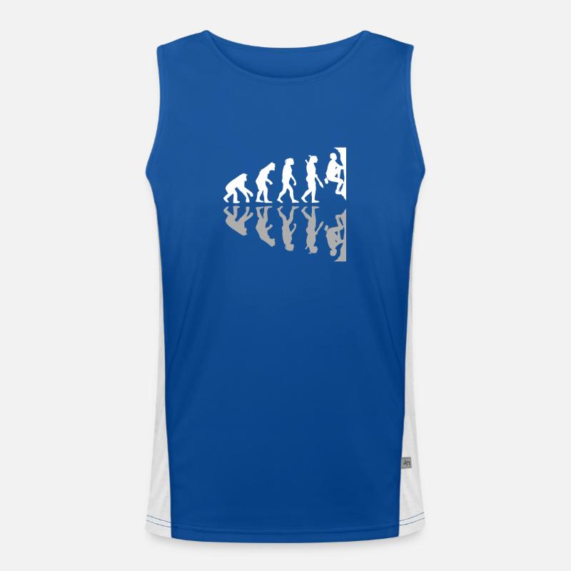Human Evolution Funny Bouldering Climber Boulder Funktionelles Kontrast-Tank Top für Männer 