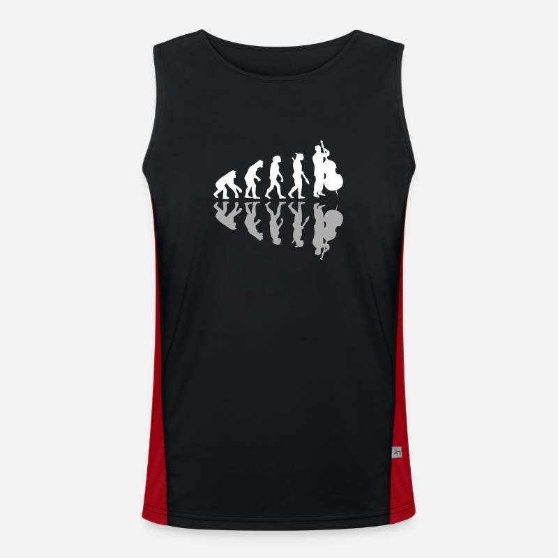 Human Evolution Funny Musician Cello Humor Cellist Funktionelles Kontrast-Tank Top für Männer 