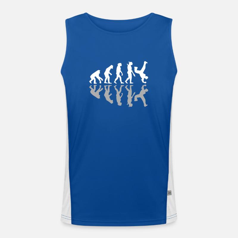 Breakdancing Human Evolution Dancer Breakdance Funktionelles Kontrast-Tank Top für Männer 