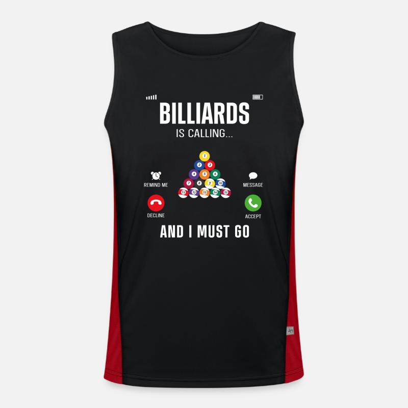 Billiards Pool Player Ball Funktionelles Kontrast-Tank Top für Männer 