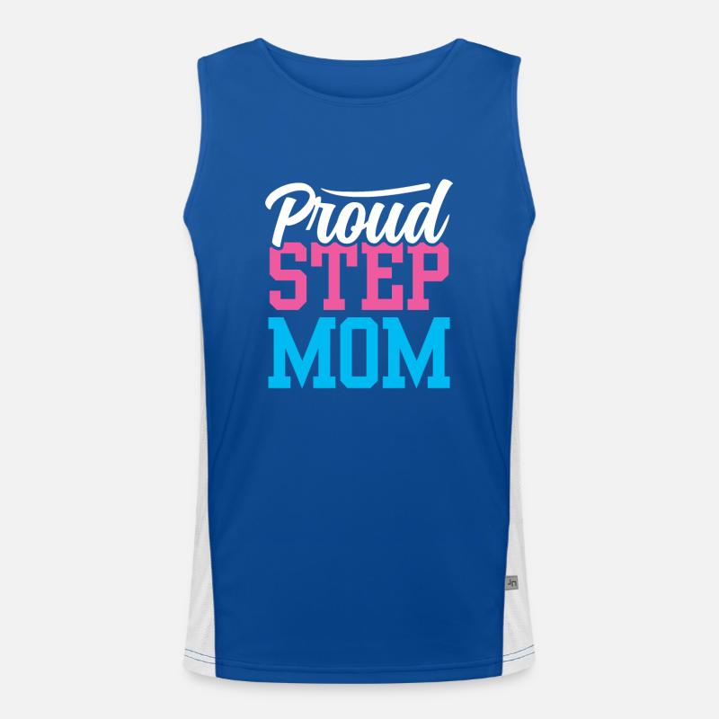 Stolze Stiefmutter Ziehmutter Pflegemutter Kind Funktionelles Kontrast-Tank Top für Männer 