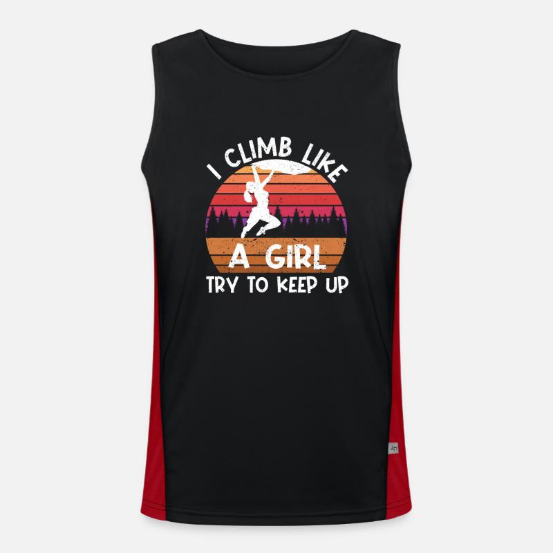 Ich klettere wie ein Mädchen und versuche Funktionelles Kontrast-Tank Top für Männer 