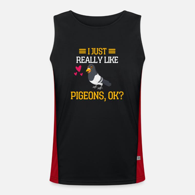 Ich mag einfach Tauben Geschenk Lustiges Taube Funktionelles Kontrast-Tank Top für Männer 