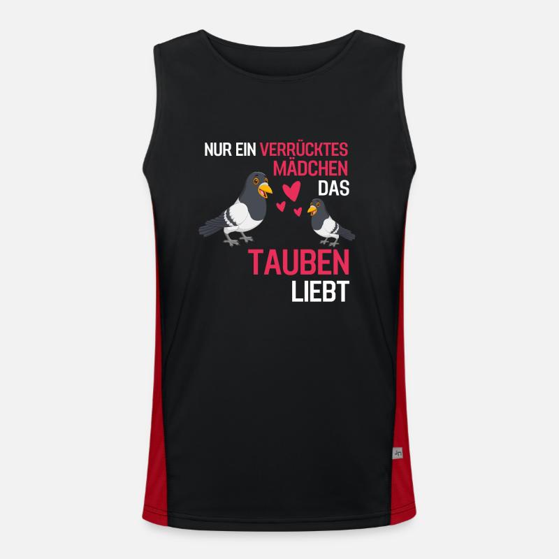 Taubenzüchter Hobby Vogel Mädchen Geschenk Taube Funktionelles Kontrast-Tank Top für Männer 