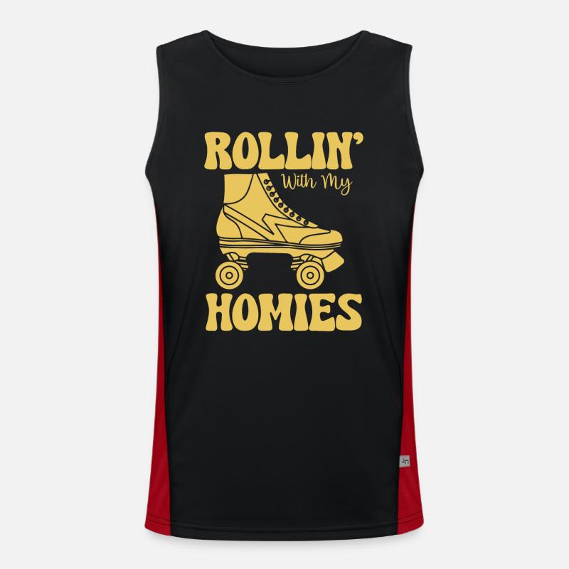 Roller Skating - Rollin avec mes copains Débardeur respirant contrasté Homme 