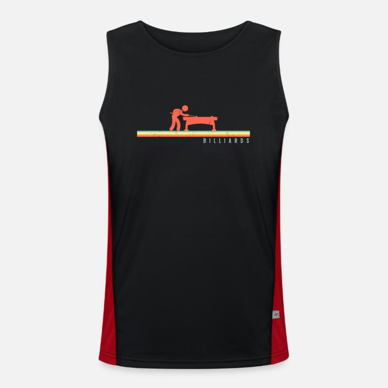 Billiards Pool Player Ball Retro Funktionelles Kontrast-Tank Top für Männer 
