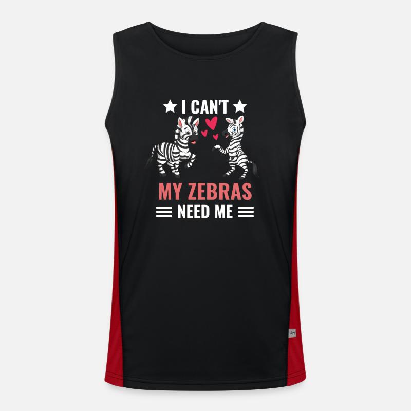 I can't use my zebras need me zebra Men's Functional Contrast Tank Top 