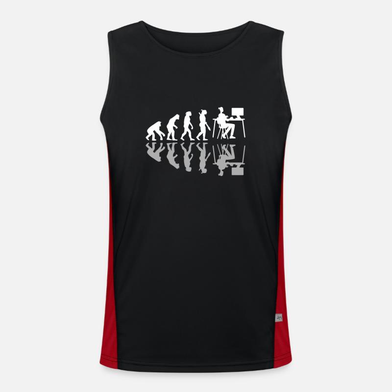 Human Evolution Web Designer Humor Digital Design Funktionelles Kontrast-Tank Top für Männer 