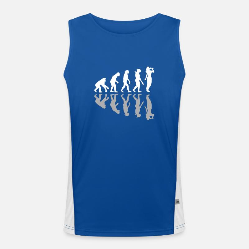 Human Evolution Wine Tasting Drinking Lover Funktionelles Kontrast-Tank Top für Männer 