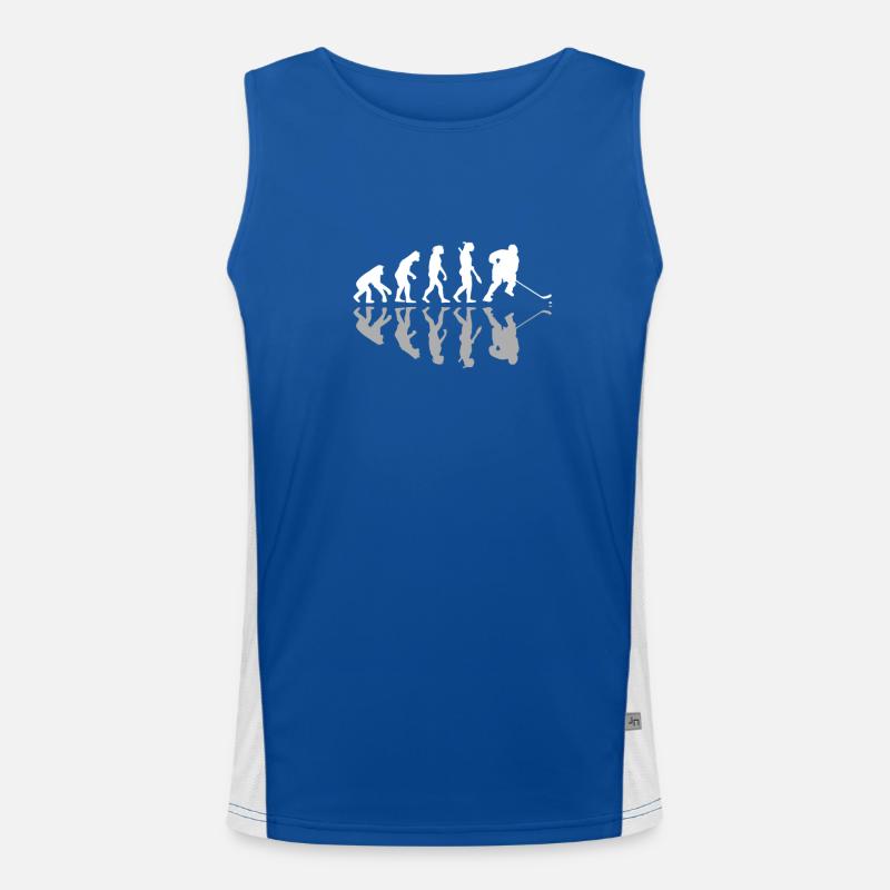 Human Evolution Ice Hockey Player Goalie Stick Funktionelles Kontrast-Tank Top für Männer 