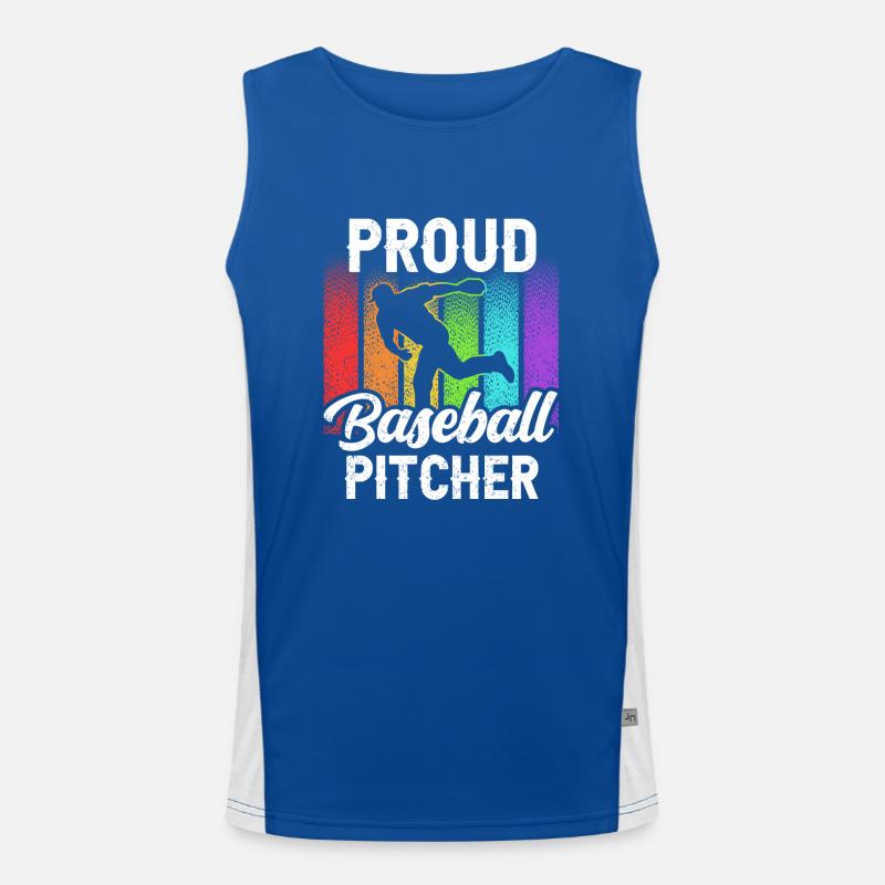Proud Baseball Pitcher Hobby Pitcher Player Men's Functional Contrast Tank Top 
