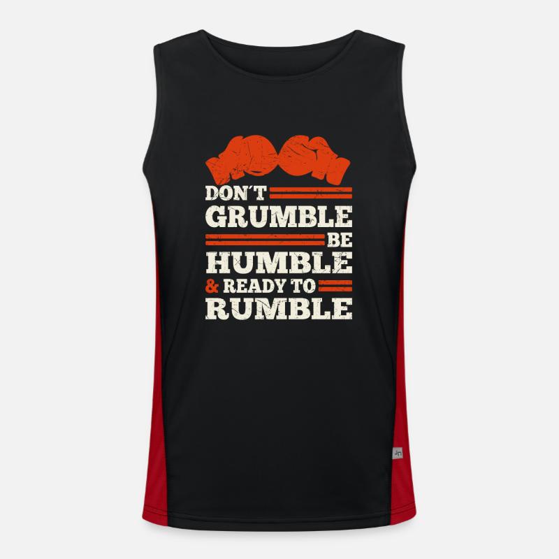 Boxer Dont Grumble Be Humble Ready To Rumble Funktionelles Kontrast-Tank Top für Männer 