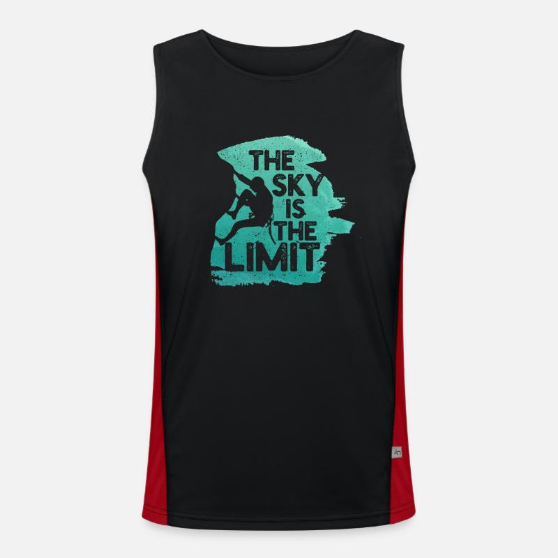 Der Himmel ist die Grenze - Kletterer oder Boulder Funktionelles Kontrast-Tank Top für Männer 