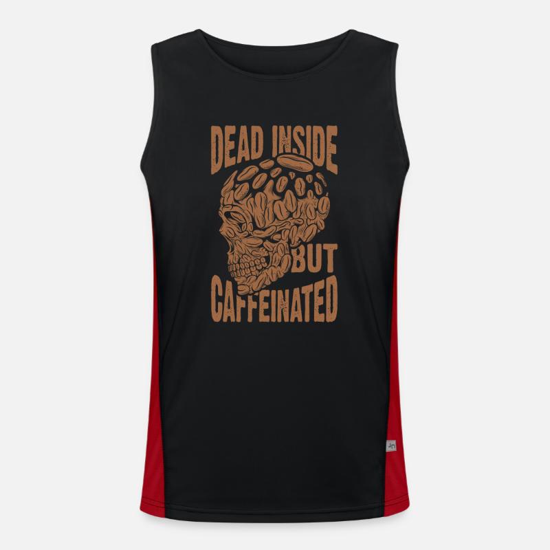 Dead inside, but caffeinated - Men's Functional Contrast Tank Top  - black/red