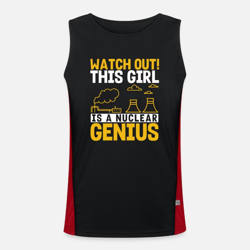 Nuclear Engineer, Nuclear Science, Science - Men's Functional Contrast Tank Top  - black/red