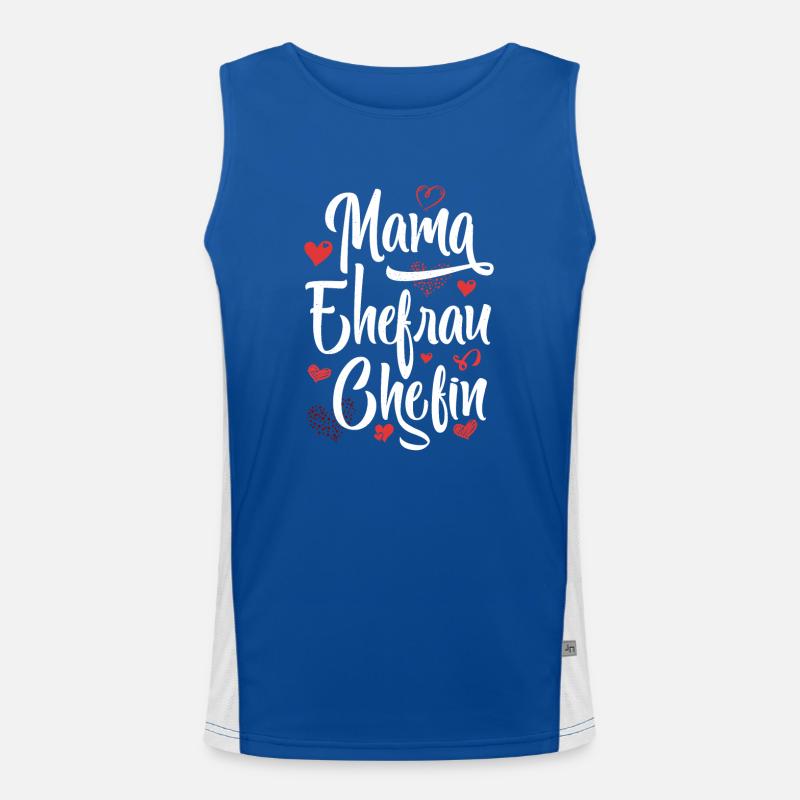 Mama Ehefrau Chefin - Muttertag Funktionelles Kontrast-Tank Top für Männer 