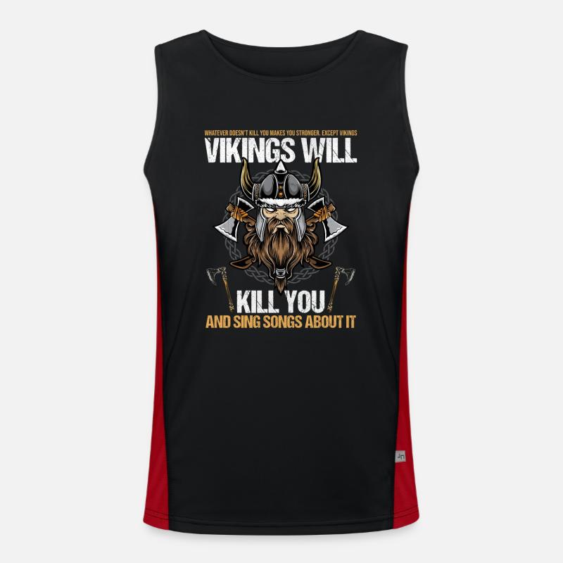 Vikings Will Kill You And Sing Songs About It Men's Functional Contrast Tank Top 
