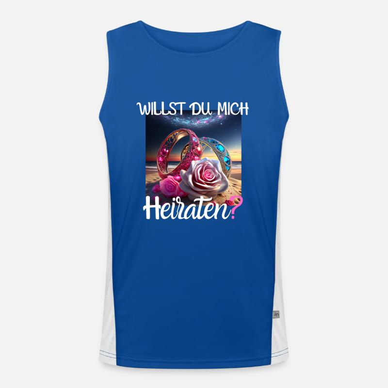 Heiratsantrag für Hochzeit oder Verlobung - Funktionelles Kontrast-Tank Top für Männer 