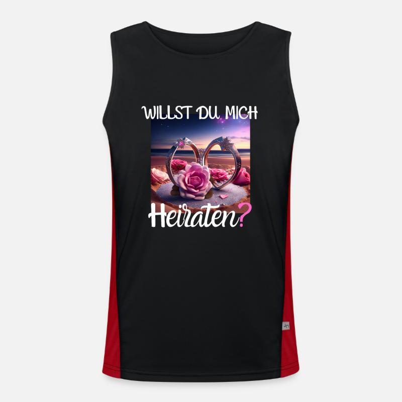 Heiratsantrag für Hochzeit oder Verlobung - Funktionelles Kontrast-Tank Top für Männer 